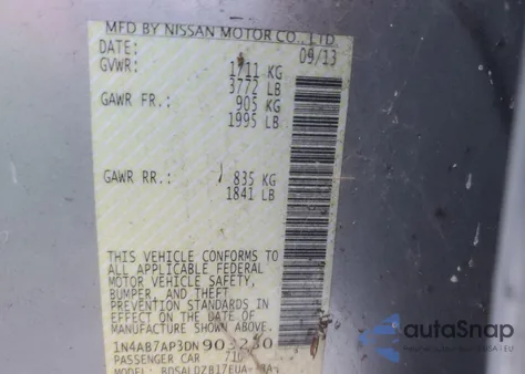 2013 Nissan Sentra S from USA, damaged, VIN 1N4AB7AP3DN903230